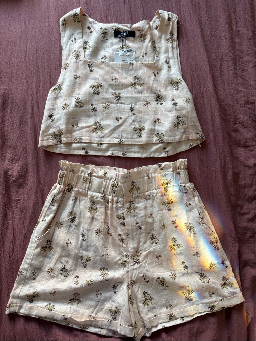 Floral Two-Piece Crop Top and Shorts Set